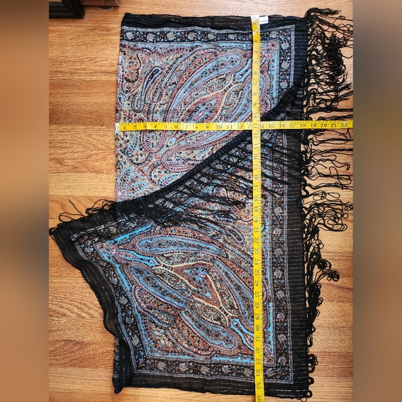 India Bohemian Paisley Fringe Shawl Cotton - Picture 8 of 9